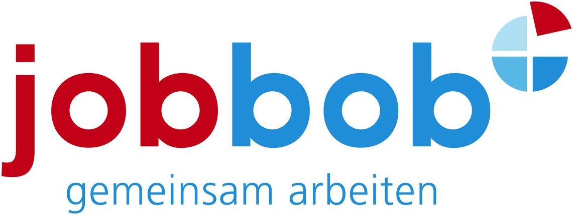 Das Logo von Jobbob in Rot und Blau